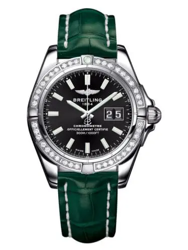 Breitling Galactic 41 Stainless Steel / Diamond / Onyx Black / Croco A49350LA.BE58.771P