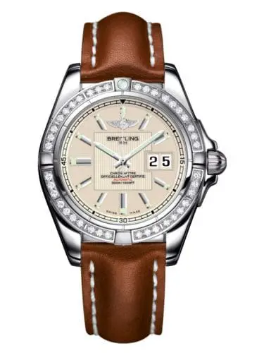 Breitling Galactic 41 Stainless Steel / Diamond / Sierra Silver / Calf A49350LA.G699.425X