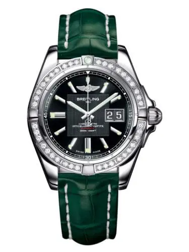 Breitling Galactic 41 Stainless Steel / Diamond / Trophy Black / Croco A49350LA.BA07.771P