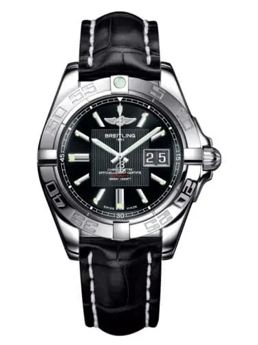 Breitling Galactic 41 Stainless Steel / Trophy Black / Croco A49350L2.BA07.728P