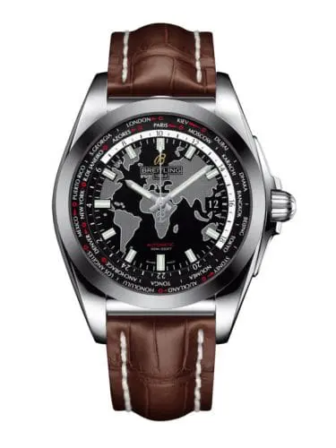 Breitling Galactic Unitime Stainless Steel / SleekT / Trophy Black / Croco WB3510U4.BD94.739P