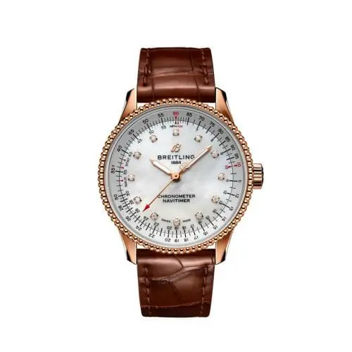 Breitling Navitimer 1 35 Automatic Red Gold / MOP / Croco / Folding R17395211A1P2