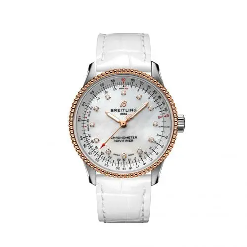 Breitling Navitimer 1 35 Automatic Stainless Steel / Red Gold / MOP / Croco / Folding U17395211A1P4