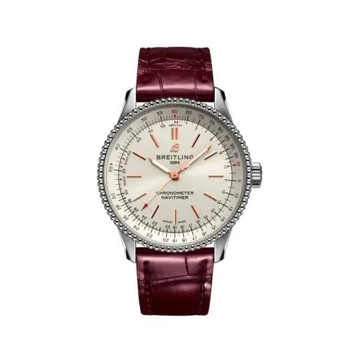 Breitling Navitimer 1 35 Automatic Stainless Steel / Silver / Croco / Pin A17395F41G1P1