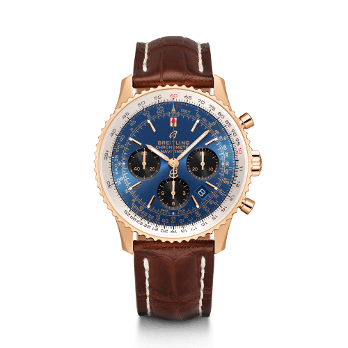Breitling Navitimer 1 B01 Chronograph 43 Red Gold / Blue / Croco / Folding RB0121211C1P4