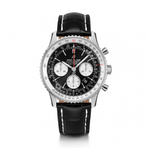 Breitling Navitimer 1 B01 Chronograph 43 Stainless Steel / Black / Croco / Folding AB0121211B1P2