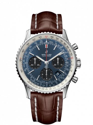 Breitling Navitimer 1 B01 Chronograph 43 Stainless Steel / Blue / Croco / Folding AB0121211C1P4