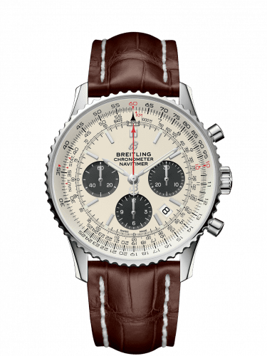 Breitling Navitimer 1 B01 Chronograph 43 Stainless Steel / Silver / Croco / Pin AB0121211G1P1