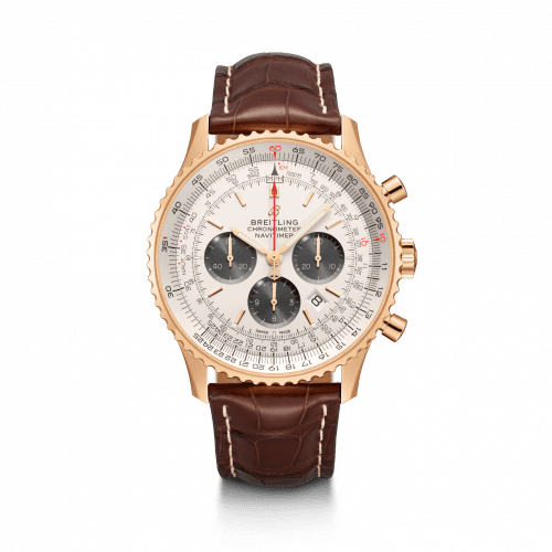 Breitling Navitimer 1 B01 Chronograph 46 Red Gold / Silver / Croco / Folding RB0127121G1P2