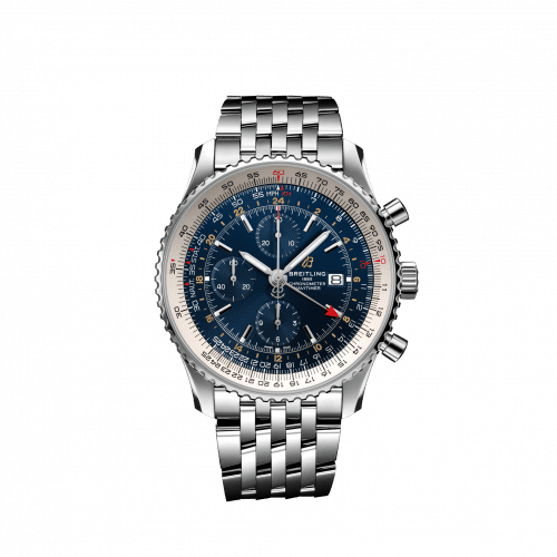 Breitling Navitimer 1 Chronograph GMT Stainless Steel / Blue / Bracelet A24322121C2A1