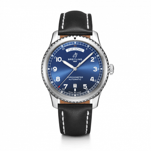Breitling Navitimer 8 Automatic Day & Date 41 Stainless Steel / Blue / Black Calf / Pin A45330101C1X1