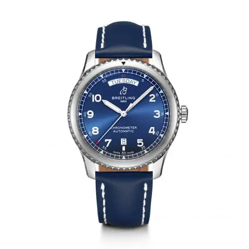 Breitling Navitimer 8 Automatic Day & Date 41 Stainless Steel / Blue / Blue Calf / Pin A45330101C1X3