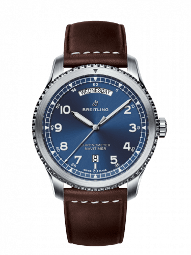 Breitling Navitimer 8 Automatic Day & Date 41 Stainless Steel / Blue / Brown Calf / Pin A45330101C1X2