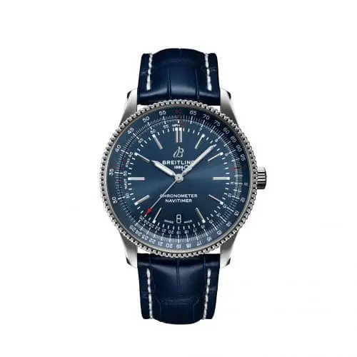Breitling Navitimer Automatic 41 Automatic Stainless Steel / Blue / Croco / Pin A17326161C1P3