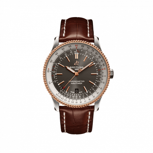 Breitling Navitimer Automatic 41 Automatic Stainless Steel / Rose Gold / Grey / Croco / Folding U17326211M1P2