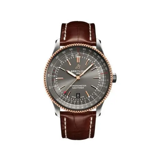 Breitling Navitimer Automatic 41 Automatic Stainless Steel / Rose Gold / Grey / Croco - Pin U17326121M1P1
