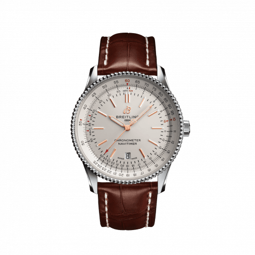 Breitling Navitimer Automatic 41 Automatic Stainless Steel / Silver / Croco / Folding A17326211G1P2