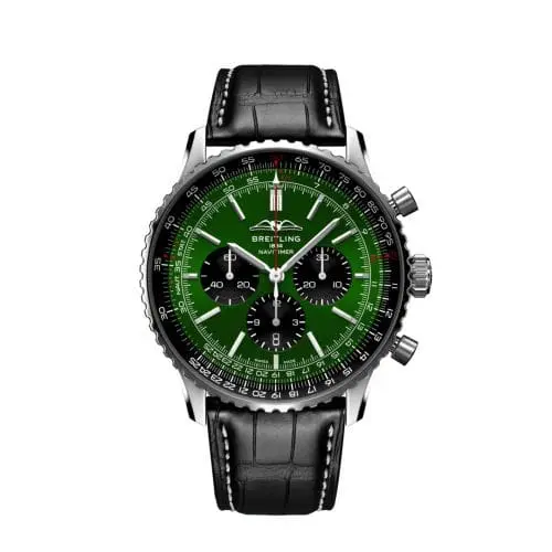 Breitling Navitimer B01 Chronograph 46 Stainless Steel / Green / Alligator - Folding AB0137241L1P1