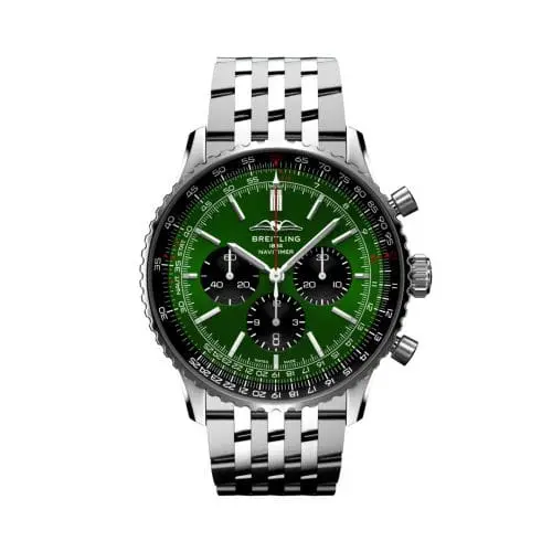 Breitling Navitimer B01 Chronograph 46 Stainless Steel / Green / Bracelet AB0137241L1A1