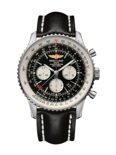 Breitling Navitimer GMT Stainless Steel / Black / Calf / Pin AB0441211B1X1