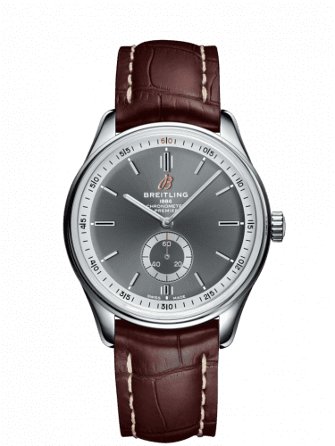 Breitling Premier Automatic 40 Stainless Steel / Anthracite / Croco Brown / Folding A37340351B1P1