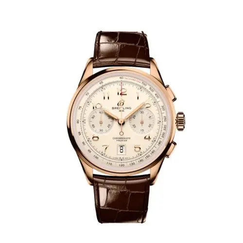 Breitling Premier B01 Chronograph 42 Red Gold / Cream / Alligator RB0145371G1P1