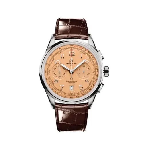 Breitling Premier B01 Chronograph 42 Stainless Steel / Pink / Alligator AB0145331K1P1