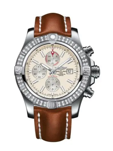 Breitling Super Avenger II Stainless Steel / Diamond / Stratus Silver / Calf / Pin A1337153/G779/439X/A20BA.1