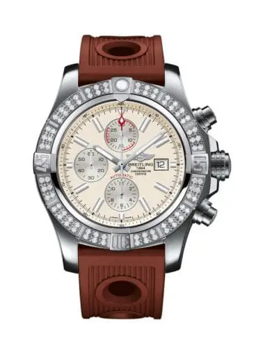 Breitling Super Avenger II Stainless Steel / Diamond / Stratus Silver / Rubber / Folding A1337153/G779/206S/A20D.2