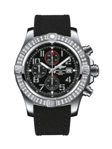 Breitling Super Avenger II Stainless Steel / Diamond / Volcano Black / Military / Pin A1337153/BC28/104W/A20BA.1