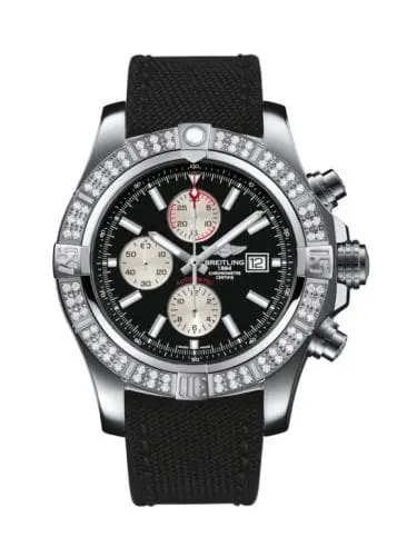 Breitling Super Avenger II Stainless Steel / Diamond / Volcano Black / Military / Pin A1337153/BC29/104W/A20BA.1