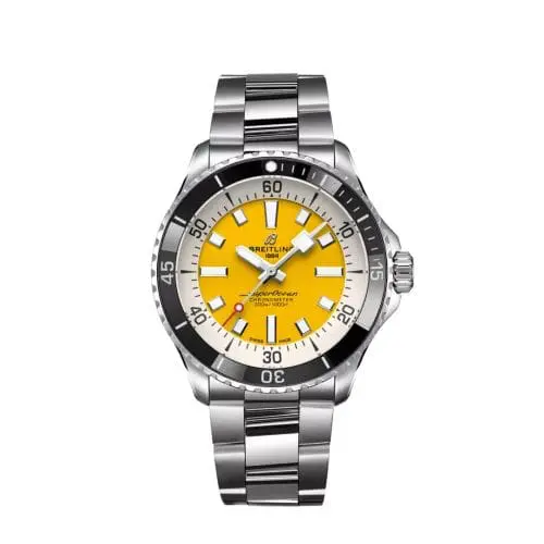 Breitling SuperOcean Automatic 42 Stainless Steel / Yellow / Bracelet A17375211I1A1