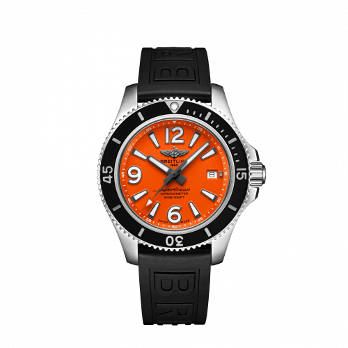 Breitling Superocean 42 Stainless Steel / Orange / Rubber / Pin A17366D71O1S1