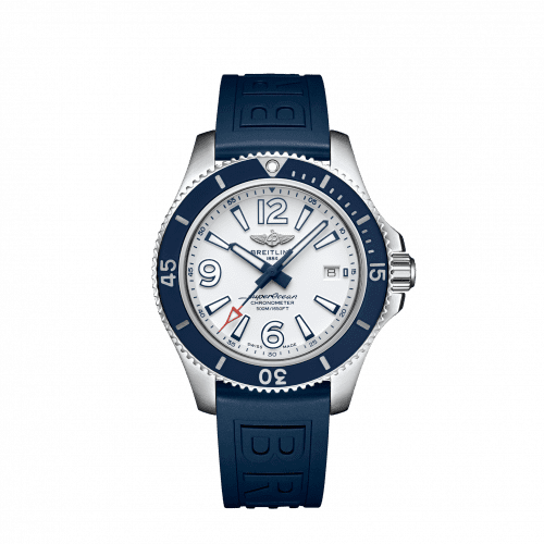 Breitling Superocean 42 Stainless Steel / White / Rubber / Pin A17366D81A1S1