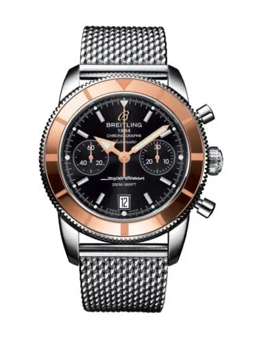Breitling Superocean Heritage 44 Chronograph Stainless Steel / Red Gold / Black / Milanese U2337012.BB81.154A