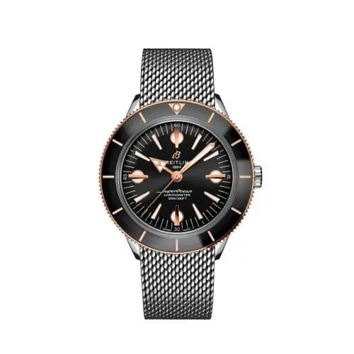 Breitling Superocean Heritage '57 Stainless Steel / Red Gold / Black / Mesh U10370121B1A1