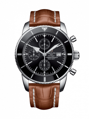 Breitling Superocean Heritage II 46 Chronograph Stainless Steel / Black / Black / Croco / Folding A1331212/BF78/755P/A20D.1
