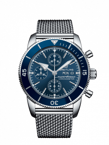 Breitling Superocean Heritage II Chronograph 44 Stainless Steel / Blue / Milanese A13313161C1A1