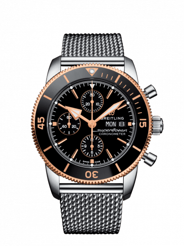 Breitling Superocean Heritage II Chronograph 44 Stainless Steel / Rose Gold / Black / Milanese U13313121B1A1