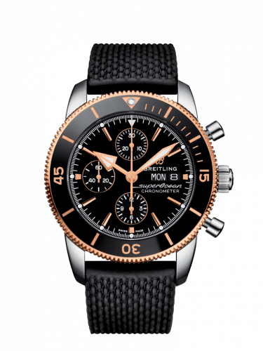 Breitling Superocean Heritage II Chronograph 44 Stainless Steel / Rose Gold / Black / Rubber / Folding U13313121B1S1