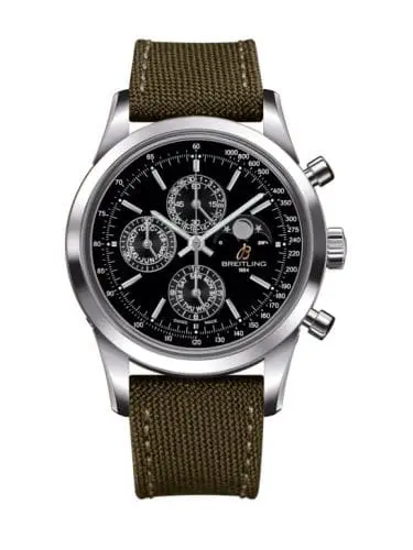 Breitling Transocean Chronograph 1461 Stainless Steel / Black / Military / Pin A1931012/BB68/106W/A20BA.1