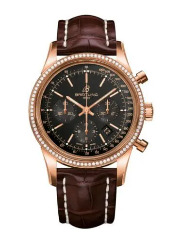 Breitling Transocean Chronograph Red Gold / Diamond / Black / Croco RB015253.BB16.739P