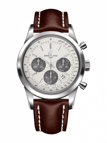 Breitling Transocean Chronograph Stainless Steel / Panda / Calf / Folding AB015212/G724/438X/A20D.1
