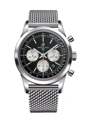 Breitling Transocean Chronograph Stainless Steel / Reverse Panda / Bracelet AB015212/BF26/154A