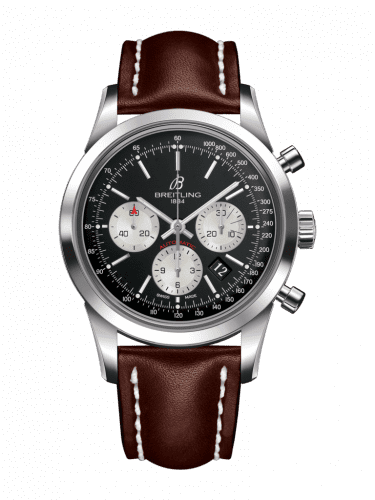 Breitling Transocean Chronograph Stainless Steel / Reverse Panda / Calf / Folding AB015212/BF26/438X/A20D.1
