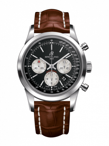 Breitling Transocean Chronograph Stainless Steel / Reverse Panda / Croco / Pin AB015212/BF26/737P/A20BA.1