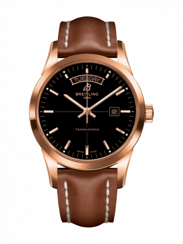 Breitling Transocean Day & Date Red Gold / Black / Calf / Folding R4531012/BB70/434X/R20D.1