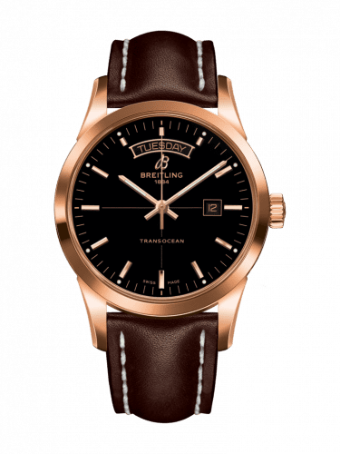 Breitling Transocean Day & Date Red Gold / Black / Calf / Folding R4531012/BB70/438X/R20D.1