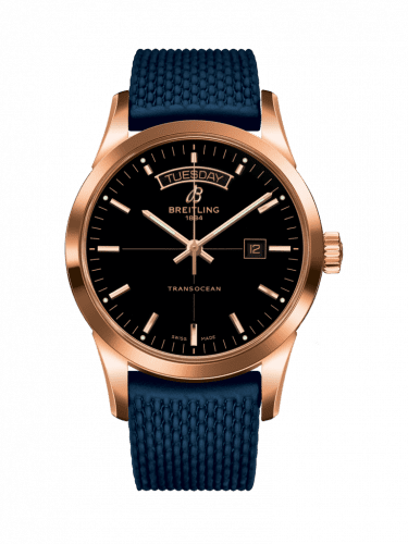 Breitling Transocean Day & Date Red Gold / Black / Rubber / Folding R4531012/BB70/281S/R20D.3