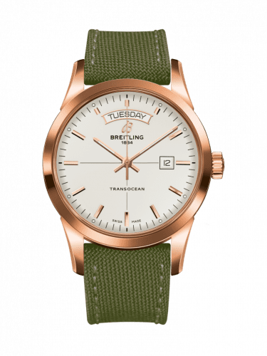 Breitling Transocean Day & Date Red Gold / Silver / Military / Pin R4531012/G752/106W/R20BA.1
